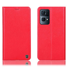 Custodia Portafoglio In Pelle Cover con Supporto H21P per Oppo Reno7 Pro 5G Rosso