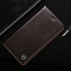 Custodia Portafoglio In Pelle Cover con Supporto H21P per Sony Xperia PRO-I Marrone