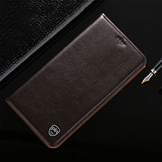 Custodia Portafoglio In Pelle Cover con Supporto H21P per Xiaomi Redmi Note 9 Pro Marrone