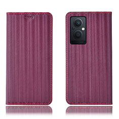 Custodia Portafoglio In Pelle Cover con Supporto H23P per OnePlus Nord N20 5G Rosso Rosa