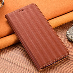 Custodia Portafoglio In Pelle Cover con Supporto H23P per Xiaomi Redmi 10X 5G Marrone