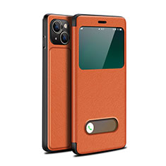 Custodia Portafoglio In Pelle Cover con Supporto H24 per Apple iPhone 13 Mini Marrone