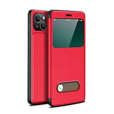 Custodia Portafoglio In Pelle Cover con Supporto H24 per Apple iPhone 13 Mini Rosso