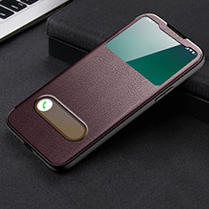 Custodia Portafoglio In Pelle Cover con Supporto H24 per Apple iPhone 13 Pro Max Marrone