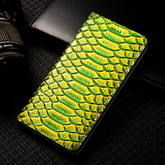 Custodia Portafoglio In Pelle Cover con Supporto H25P per Apple iPhone 14 Pro Max Verde