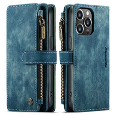 Custodia Portafoglio In Pelle Cover con Supporto H27 per Apple iPhone 13 Pro Blu