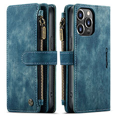 Custodia Portafoglio In Pelle Cover con Supporto H27 per Apple iPhone 15 Pro Blu
