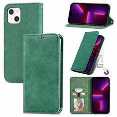 Custodia Portafoglio In Pelle Cover con Supporto H30 per Apple iPhone 13 Verde