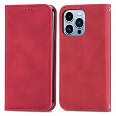 Custodia Portafoglio In Pelle Cover con Supporto H30 per Apple iPhone 14 Pro Max Rosso
