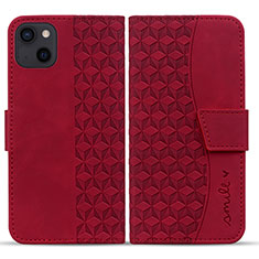 Custodia Portafoglio In Pelle Cover con Supporto HF1 per Apple iPhone 14 Plus Rosso