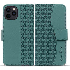 Custodia Portafoglio In Pelle Cover con Supporto HF1 per Apple iPhone 14 Pro Max Verde