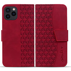 Custodia Portafoglio In Pelle Cover con Supporto HF1 per Apple iPhone 14 Pro Rosso