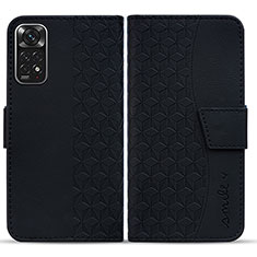 Custodia Portafoglio In Pelle Cover con Supporto HF1 per Xiaomi Redmi Note 11 4G (2022) Nero