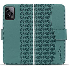 Custodia Portafoglio In Pelle Cover con Supporto HF1 per Xiaomi Redmi Note 12 Pro+ Plus 5G Verde