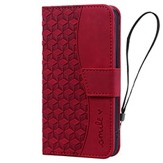 Custodia Portafoglio In Pelle Cover con Supporto HF2 per Apple iPhone 14 Plus Rosso