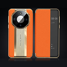 Custodia Portafoglio In Pelle Cover con Supporto JB2 per Huawei Mate 60 Pro Arancione