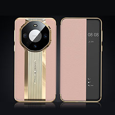 Custodia Portafoglio In Pelle Cover con Supporto JB2 per Huawei Mate 60 Pro+ Plus Oro Rosa