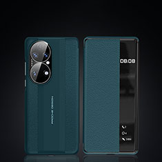 Custodia Portafoglio In Pelle Cover con Supporto JB3 per Huawei P50 Pro Verde