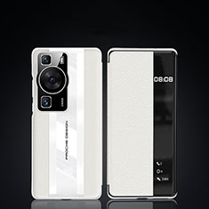 Custodia Portafoglio In Pelle Cover con Supporto JB3 per Huawei P60 Bianco