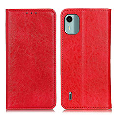 Custodia Portafoglio In Pelle Cover con Supporto K01Z per Nokia C12 Plus Rosso