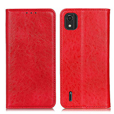 Custodia Portafoglio In Pelle Cover con Supporto K01Z per Nokia C2 2nd Edition Rosso