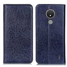 Custodia Portafoglio In Pelle Cover con Supporto K01Z per Nokia C21 Blu
