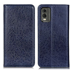 Custodia Portafoglio In Pelle Cover con Supporto K01Z per Nokia C210 Blu