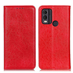 Custodia Portafoglio In Pelle Cover con Supporto K01Z per Nokia C22 Rosso