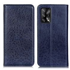 Custodia Portafoglio In Pelle Cover con Supporto K01Z per Oppo F19s Blu