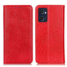 Custodia Portafoglio In Pelle Cover con Supporto K01Z per Oppo Find X5 Lite 5G Rosso