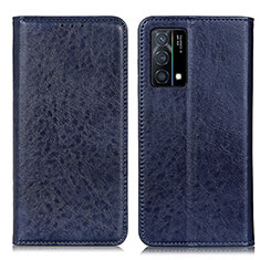 Custodia Portafoglio In Pelle Cover con Supporto K01Z per Oppo K9 5G Blu