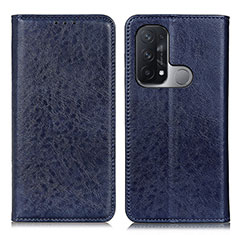 Custodia Portafoglio In Pelle Cover con Supporto K01Z per Oppo Reno5 A Blu