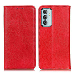 Custodia Portafoglio In Pelle Cover con Supporto K01Z per Samsung Galaxy M13 4G Rosso