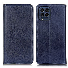 Custodia Portafoglio In Pelle Cover con Supporto K01Z per Samsung Galaxy M53 5G Blu