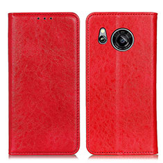 Custodia Portafoglio In Pelle Cover con Supporto K01Z per Sharp Aquos Sense8 Rosso