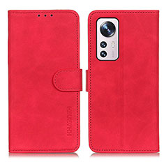 Custodia Portafoglio In Pelle Cover con Supporto K01Z per Xiaomi Mi 12 5G Rosso