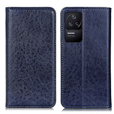 Custodia Portafoglio In Pelle Cover con Supporto K01Z per Xiaomi Poco F4 5G Blu