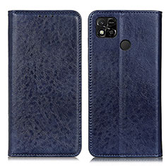 Custodia Portafoglio In Pelle Cover con Supporto K01Z per Xiaomi Redmi 9 Activ Blu
