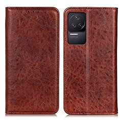 Custodia Portafoglio In Pelle Cover con Supporto K01Z per Xiaomi Redmi K50 5G Marrone