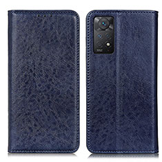 Custodia Portafoglio In Pelle Cover con Supporto K01Z per Xiaomi Redmi Note 11 Pro 5G Blu