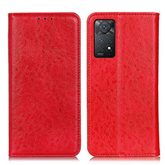 Custodia Portafoglio In Pelle Cover con Supporto K01Z per Xiaomi Redmi Note 11 Pro 5G Rosso