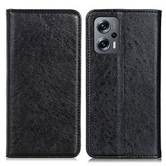 Custodia Portafoglio In Pelle Cover con Supporto K01Z per Xiaomi Redmi Note 11T Pro+ Plus 5G Nero