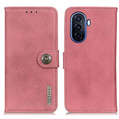 Custodia Portafoglio In Pelle Cover con Supporto K02Z per Huawei Enjoy 50 Rosa