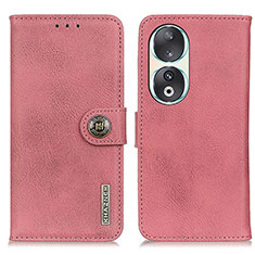 Custodia Portafoglio In Pelle Cover con Supporto K02Z per Huawei Honor 90 5G Rosa