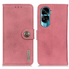 Custodia Portafoglio In Pelle Cover con Supporto K02Z per Huawei Honor 90 Lite 5G Rosa