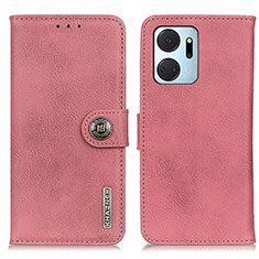 Custodia Portafoglio In Pelle Cover con Supporto K02Z per Huawei Honor X7a Rosa