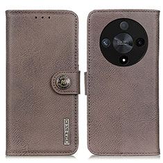 Custodia Portafoglio In Pelle Cover con Supporto K02Z per Huawei Honor X9b 5G Grigio