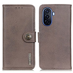 Custodia Portafoglio In Pelle Cover con Supporto K02Z per Huawei Nova Y70 Plus Grigio