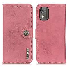 Custodia Portafoglio In Pelle Cover con Supporto K02Z per Nokia C02 Rosa