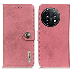 Custodia Portafoglio In Pelle Cover con Supporto K02Z per OnePlus 11 5G Rosa